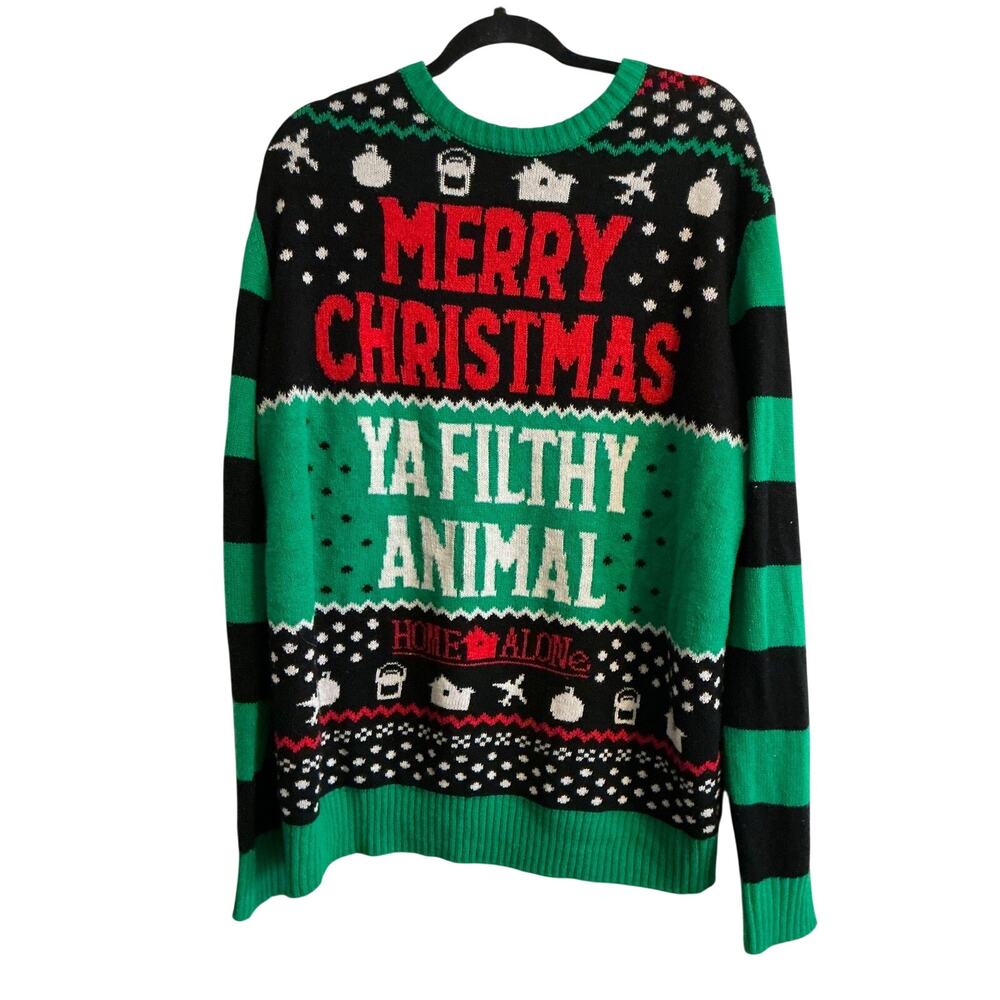 Home Alone Ugly Christmas Sweater Merry Christmas Ya Filthy Animal Men XL